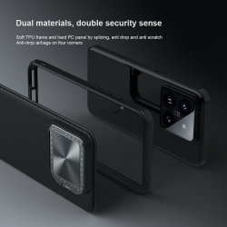 Чехол усиленный с откидной защитной крышкой для камеры на Xiaomi 14 от Nillkin, серия CamShield Prop Case