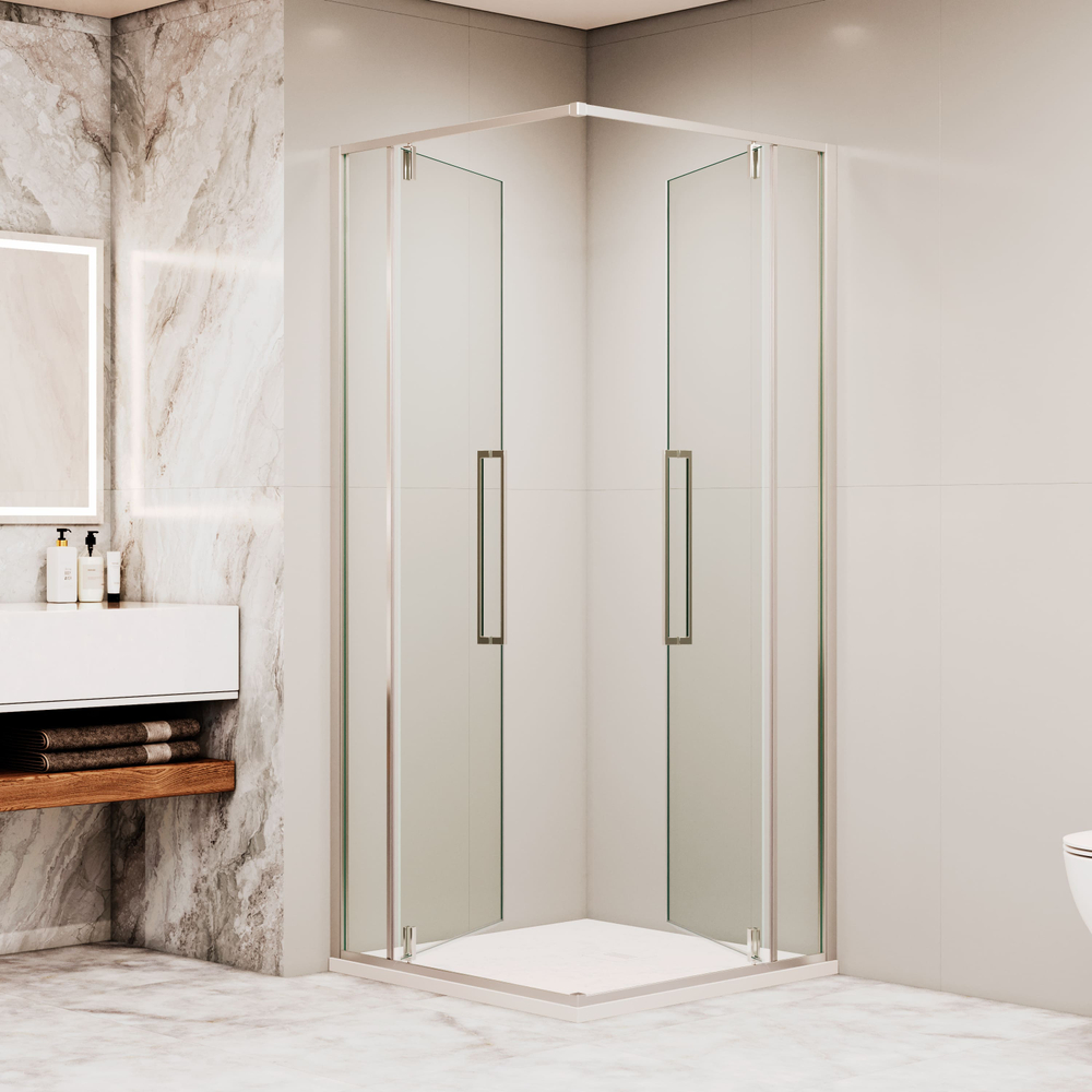 Душевой уголок с распашными дверями на петлях - RGW SV-33 (Прозрачное, 900x900)