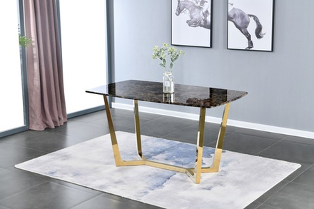 Стол обеденный Ist Casa Ланс, 160х90х75 см, коричневый мрамор