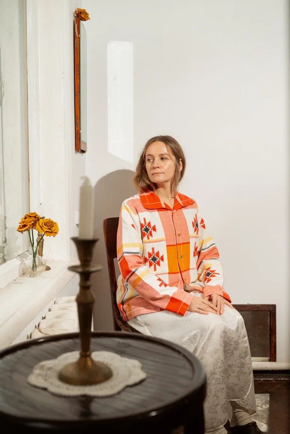 Рубашка Soeurs с подсолнухом красная