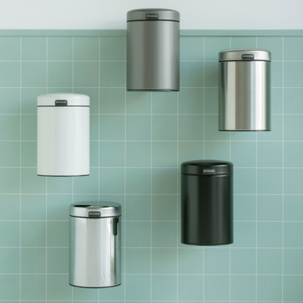 Мусорный бак настенный newIcon 3л Brabantia Платиновый