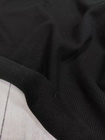 Трикотаж в рубчик на флисе / Черный