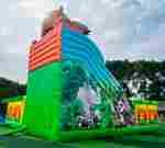 Коммерческий надувной батут «Сафари-Тигр» 10*9*8м, с двумя горками