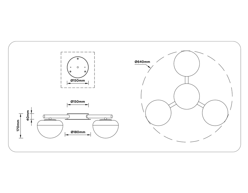 Светильник светодиодный потолочный LH12006/3 BK/GD/SM черный/золото/дымчатый 18W 3000K D640*170