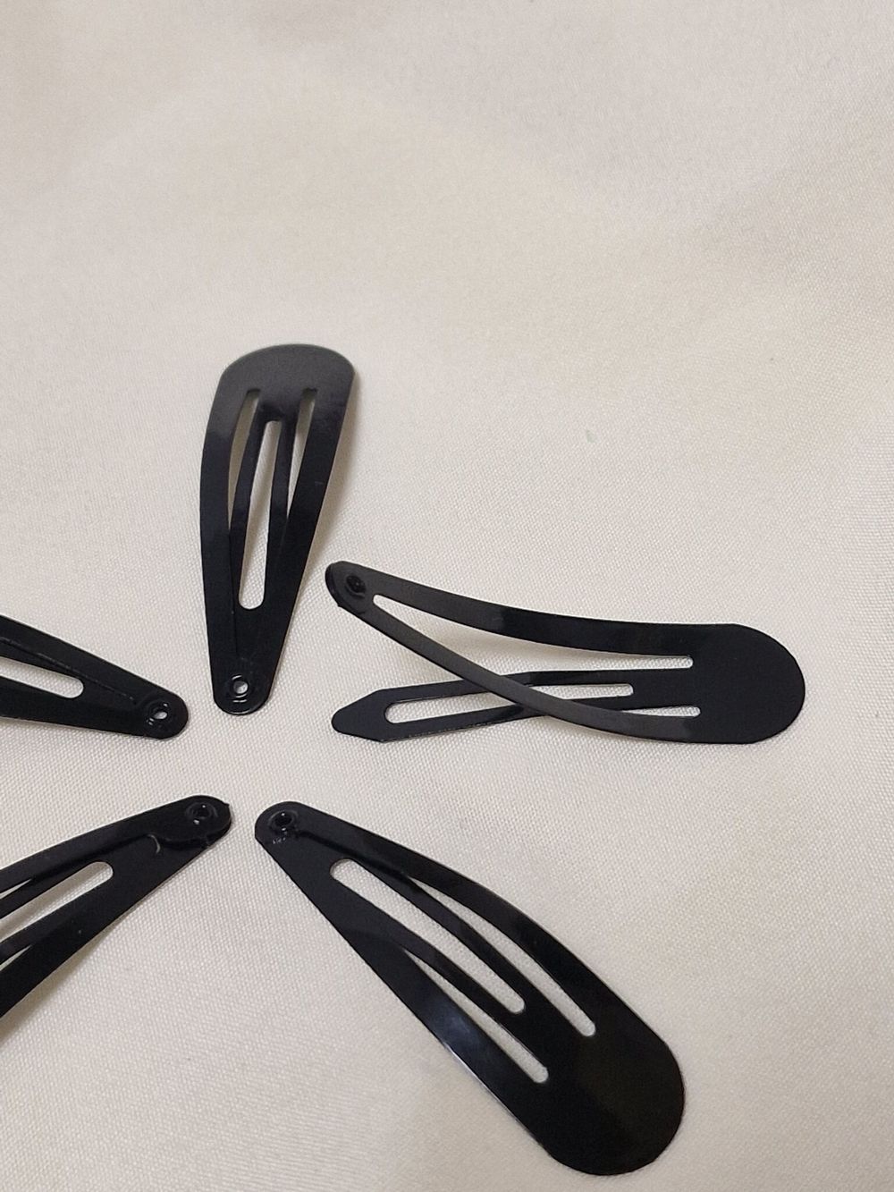 Заколки для волос НАБОР 5 шт., 5 см, клик-клак, чёрный, глянцевый, MONTE VITA, 457077