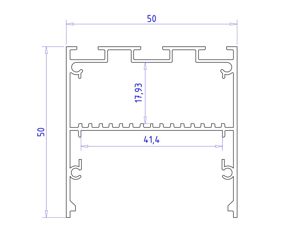 Ambrella Алюминиевый профиль накладной/подвесной "Profile System" 50*50 для светодиодной ленты до 41,4мм Profile System GP3100AL