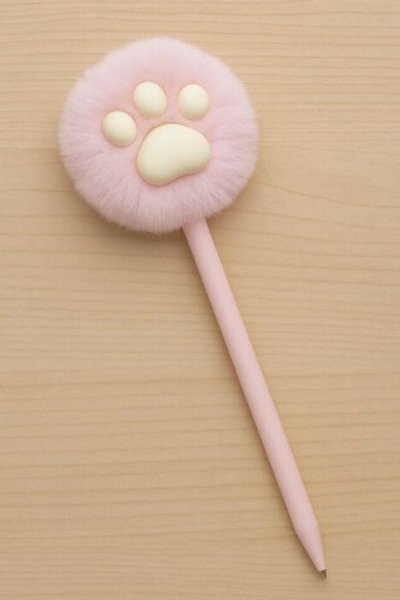 Ручка с помпоном "The foot", pink