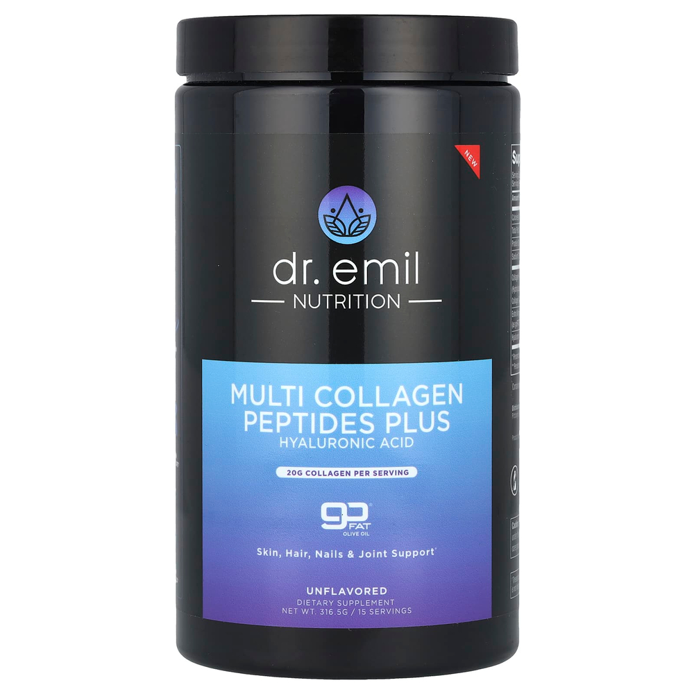 Dr. Emil Nutrition, Мультиколлагеновые пептиды и гиалуроновая кислота, без добавок, 316,5 г