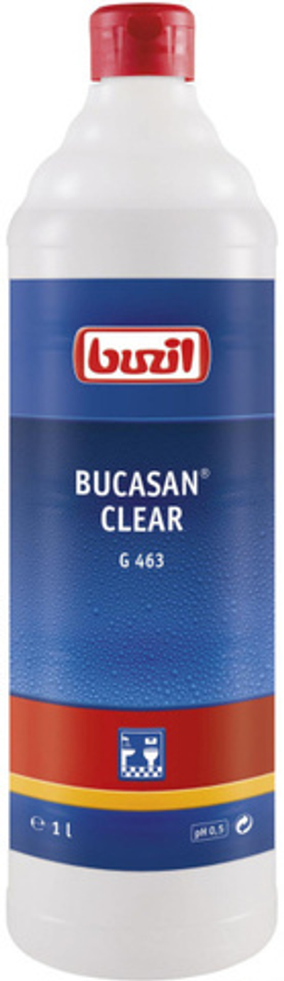 Bucasan Clear, бесцветное ср-во для сантехники с нежным ароматом лаванды, Buzil 1 л.