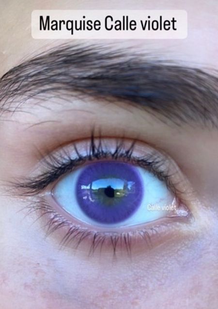 Яркие фиолетовые цветные линзы Marquise Calle violet / Фиолетовые линзы для светлых и темных глаз / 12 месяцев