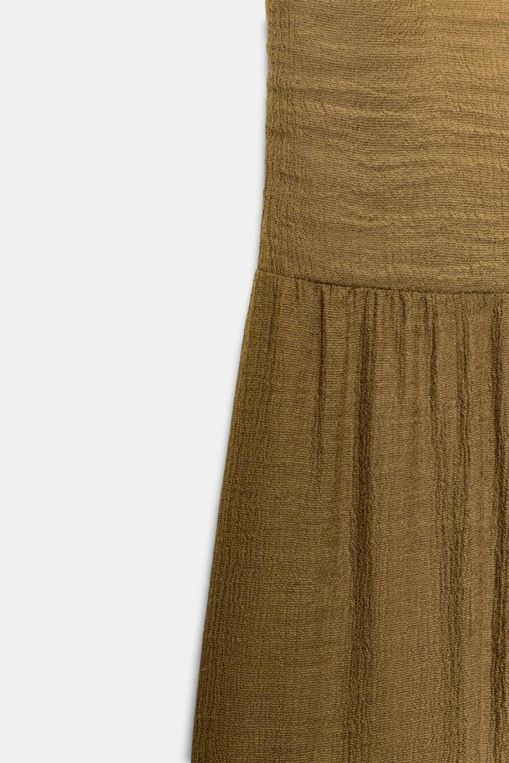 ZARA ОБЪЕМНЫЕ БРЮКИ СО ШВАМИ, ОЛИВКОВЫЙ