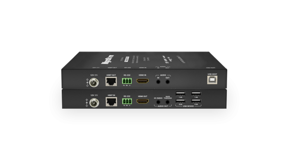 Wyrestorm EX-100-KVM - комплект из приемника и передатчика HDBaseT. HDMI 1.4, 4K 100м, Full HD 100м, HDCP2.2, USB 2.0, RS-232, аудио 3.5 мм (1 - стор. PoH)