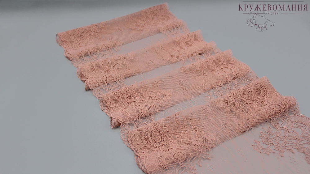 Эластичное кружево, нежный румянец, 20 см (Артикул: EK-2026), м