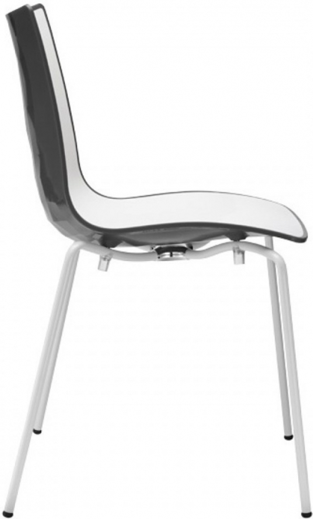 Стул пластиковый Scab Design Zebra Bicolore 4 legs, белый, антрацит