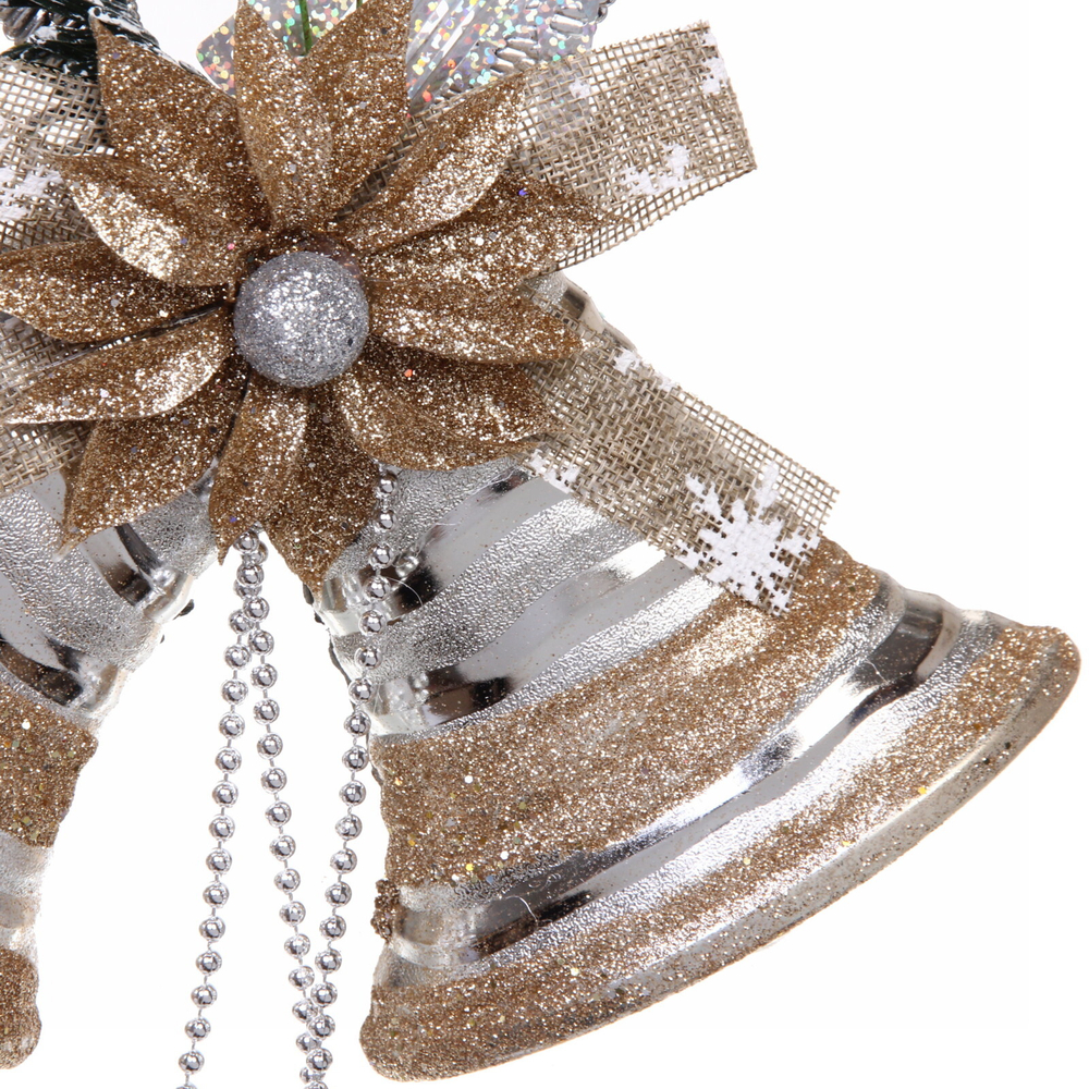 Украшение новогоднее «Сказочный колокольчик» 45*25 см, Серебро/шампань