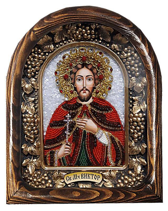 Дивеевская икона святой мученик Виктор, печать, бисер