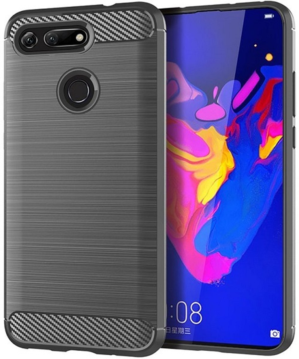 Чехол для Honor V20 (View 20) цвет Gray (серый), серия Carbon от Caseport