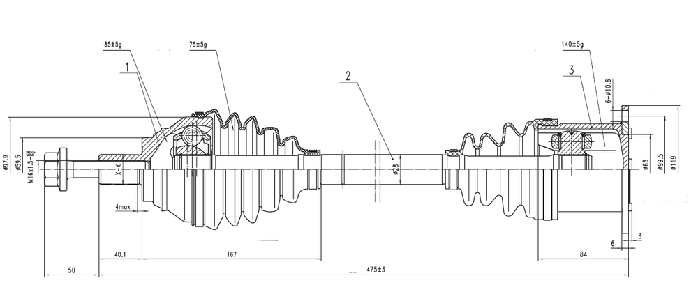 EWIGER - EW121151223-EWI - Drive Shaft