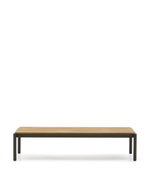 Журнальный столик Sorells из зеленого алюминия и тикового дерева 63 x 144,6 см