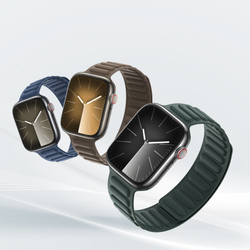 Магнитный ремешок зеленого цвета (Evergreen) от Dux Ducis для смарт часов Apple Watch 38, 40, 41, 42мм, серия Strap (BL Series)