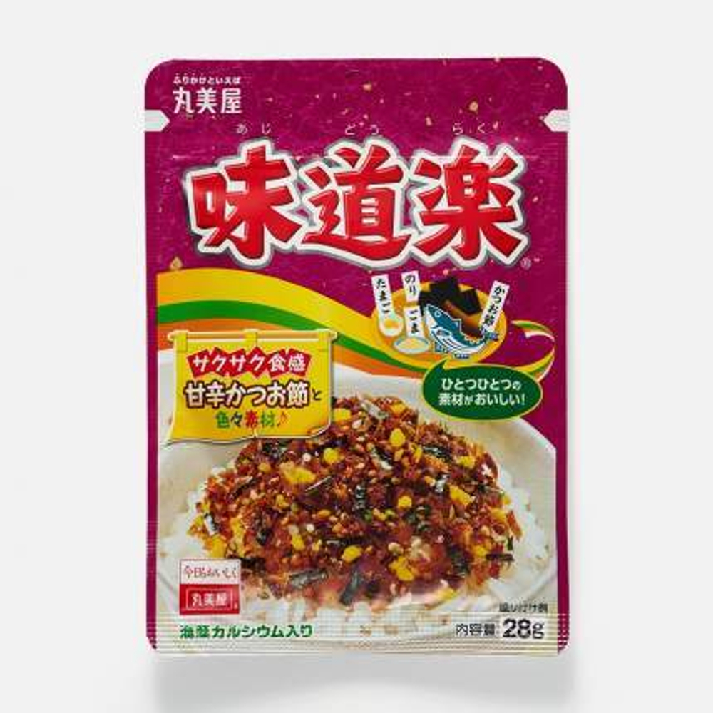 Приправа Marumiya Furikake Aji Doraku для варёного риса, с тунцом и соевым соусом, 28 г