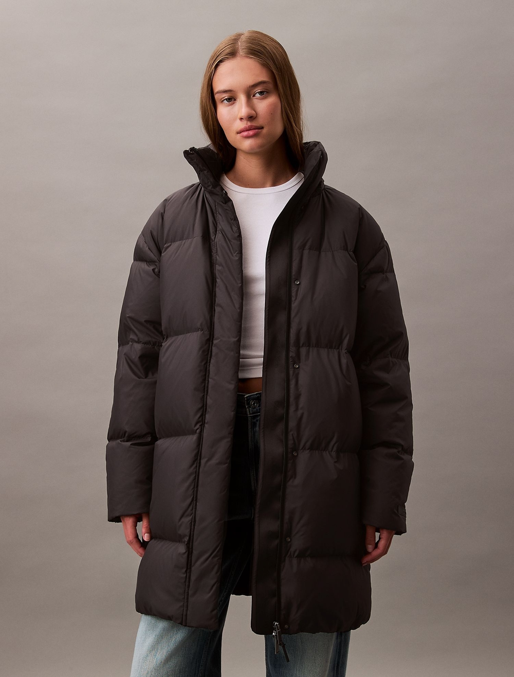 Пуховик Calvin Klein Long Down Hooded Puffer Black Beauty
