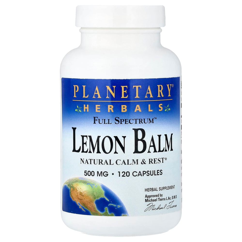 Planetary Herbals, Лимонная мелисса Full Spectrum ™, 500 мг, 120 капсул