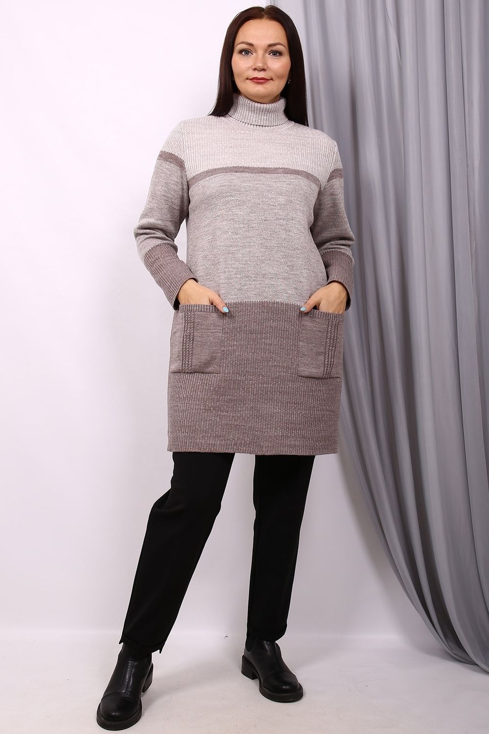 Туника женская 1262 103 (Коричневый меланж) Olsarri (Акция)