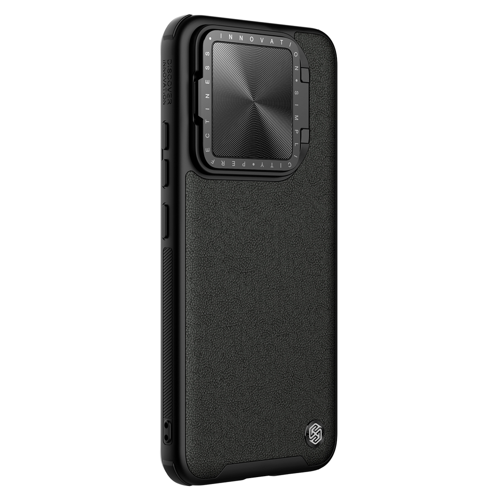 Чехол с вставками из кожи от Nillkin для Xiaomi 14 Pro, серия CamShield Prop Leather Magnetic Case