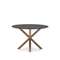 Стол Argo Ø120 см, матовое черное стекло, стальные ножки под дерево