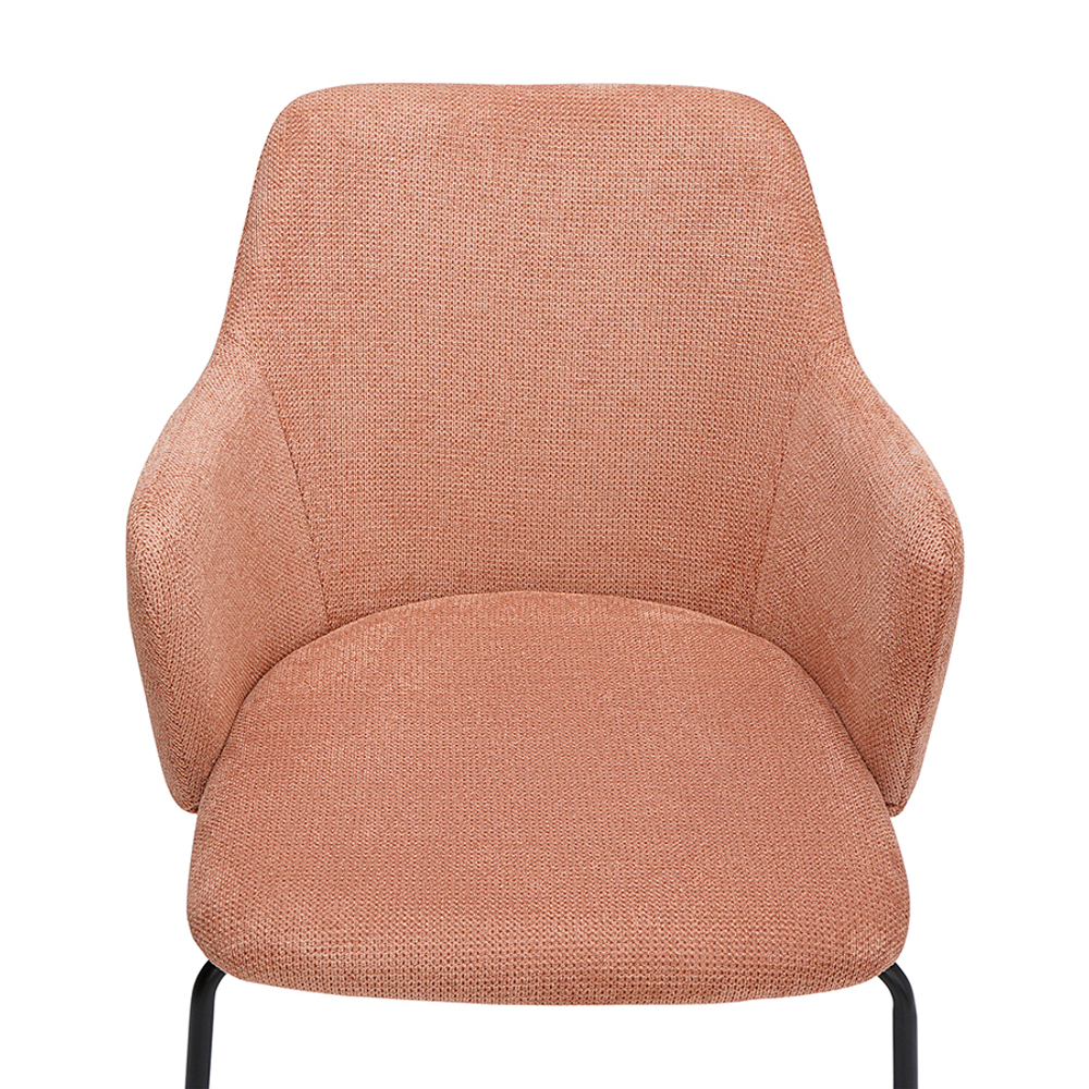 Стул dwight, фактурный шенилл, коралловый
