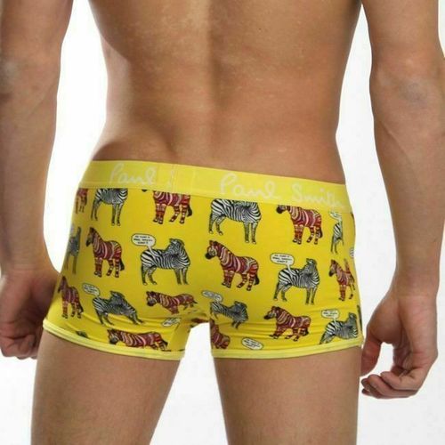 Мужские трусы боксеры желтые с зеброй Paul Smith Yellow