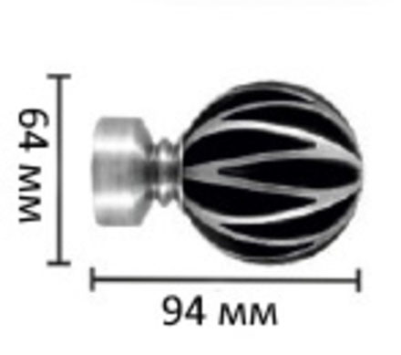 Карниз кованый консольный "Бутон Ост" d35/20 мм двухрядный, цвет нержавеющая сталь