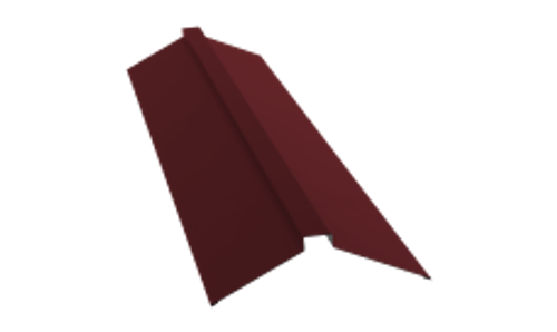 Планка конька плоского 150х40х150 матовый RAL 3005 вишня (2м)