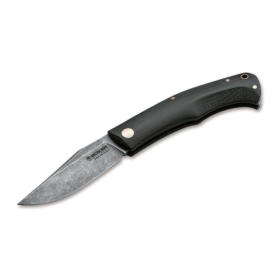 Складной нож Boker 111129 Boxer EDC Black c клинком из стали Böhler M390 Microclean®, рукоять микарта