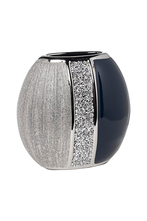 18H2659M-19 Ваза синяя с серебром  20*11*19,2см