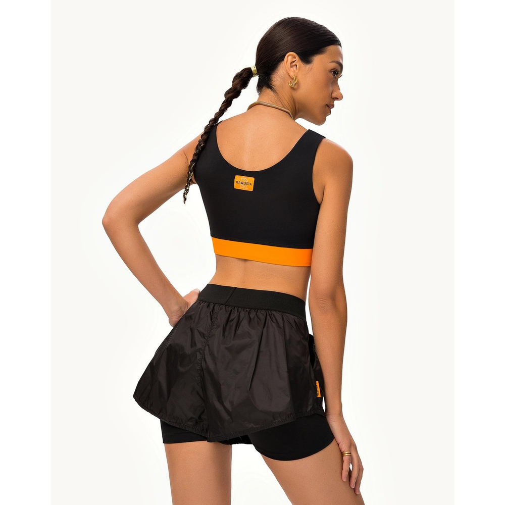 ОДЕЖДА ДЛЯ ТЕННИСА Женская, Топ RAQUETA BRIGHT AND BLACK .