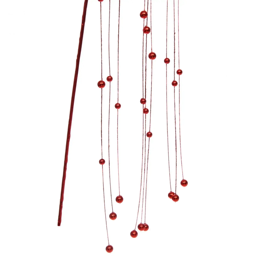Ветка декоративная «Изящный жемчуг» 117 см, Красный
