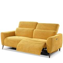 Диван-реклайнер с электроприводом Jasper, 200 см, желтый