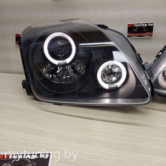 Передние фары Honda Prelude 5 angel eyes black