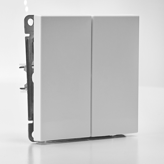 Выключатель кнопочный 2-кл. ArtGallery 10AX быстрозажим. клем. механизм бел. SE GAL000117S