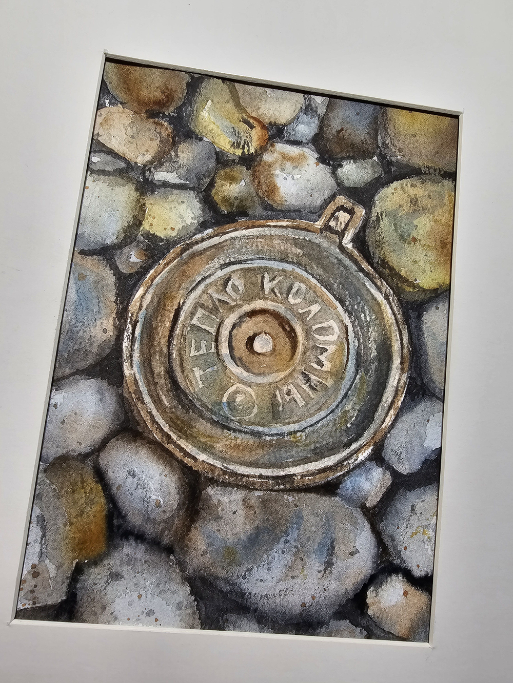 Картина авторская акварельная в паспарту 21х30 см на стену для интерьера "Тепло Коломны"