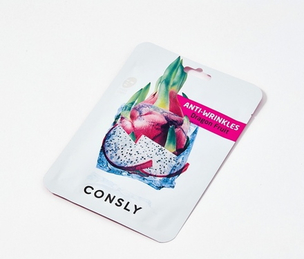 Consly Маска тканевая антивозрастная с экстрактом драгонфрута - Dragon fruit mask pack, 20мл
