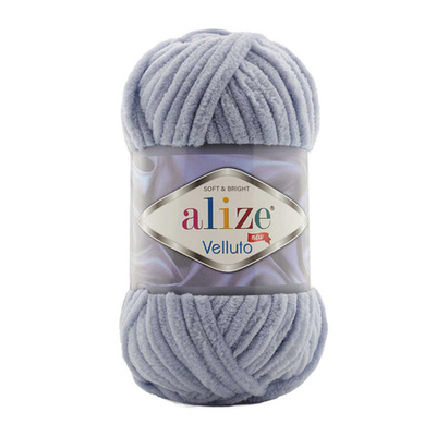 Пряжа Alize (Ализе) Velluto / уп.5 мот. по 100 г, 68м, 087 угольно-серый A