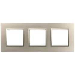 Рамка для розеток и выключателей ЭРА Elegance 14-5013-04 Classic, на 3 поста, шампань