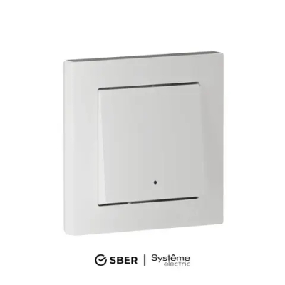 ATLASDESIGN SMART 1-кл. ВЫКЛЮЧАТЕЛЬ с подсв., Zigbee, сх.1, L+N, 10А, мех., БЕЛЫЙ