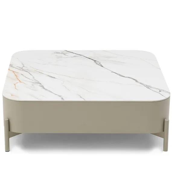 Журнальный столик с выдвижными ящиками Nomu, 90х90 см, керамика