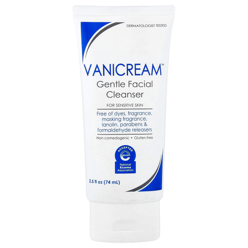 Vanicream, нежное очищающее средство для лица, для чувствительной кожи, без отдушки, 74 мл (2,5 жидк. унции)
