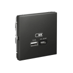 ARTGALLERY USB РОЗЕТКА A + тип-C 45Вт высокоскор.заряд. QC, PD, механизм, БАЗАЛЬТ