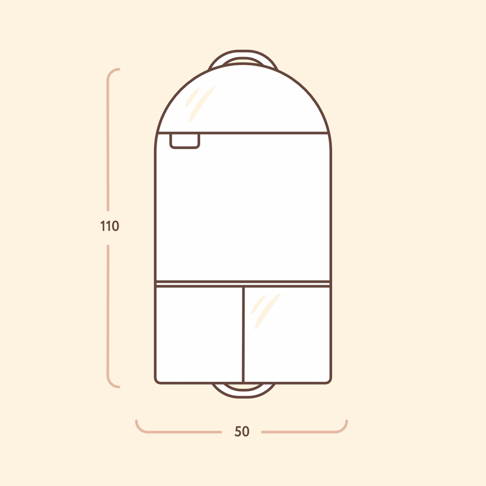 Детский чехол с карманами 110х50. Без принта